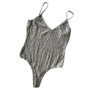 Me to We grey ribbed bodysuit